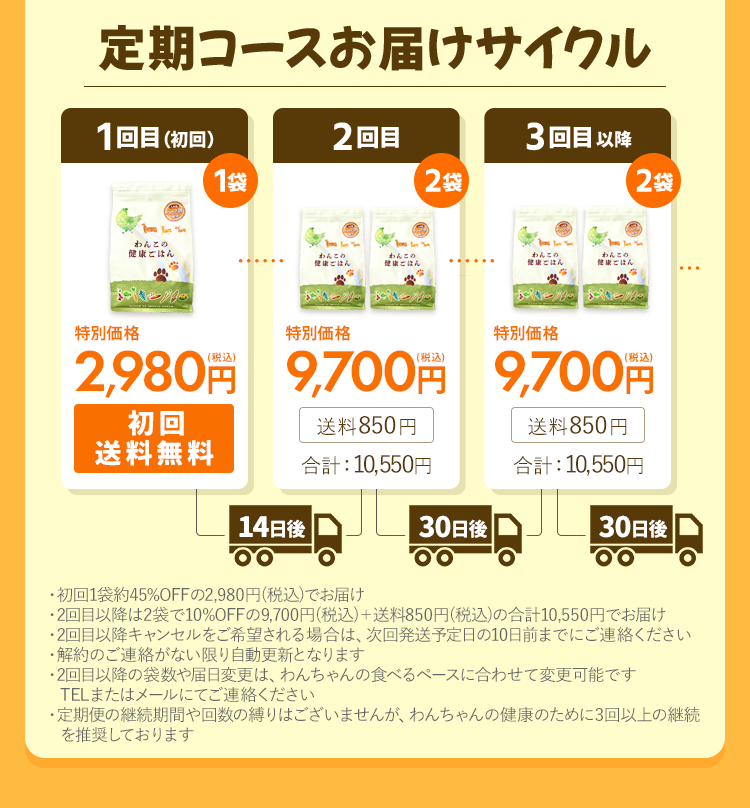 特別なご案内 オールステージ向け わんこの健康ごはん 45%OFF 特別価格2,980円（税込）初回送料無料