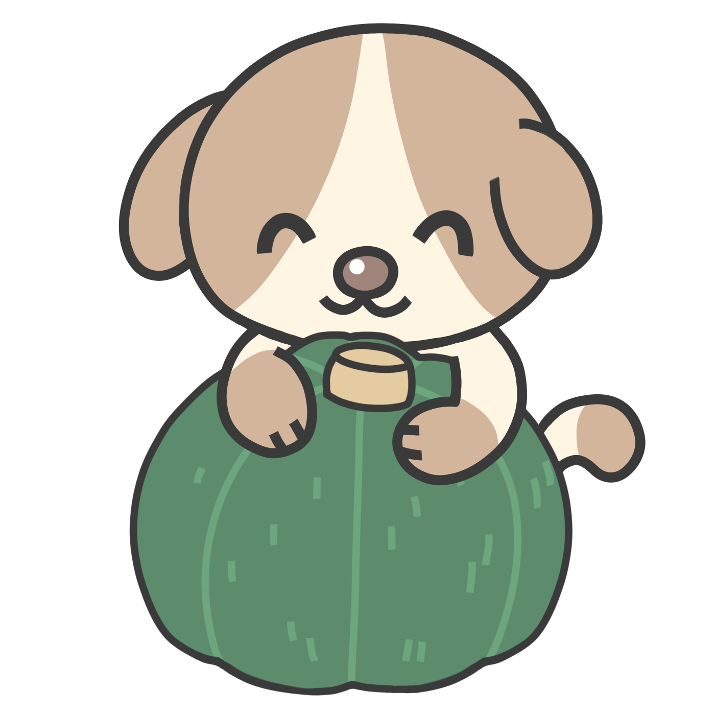 かぼちゃと犬のイラスト