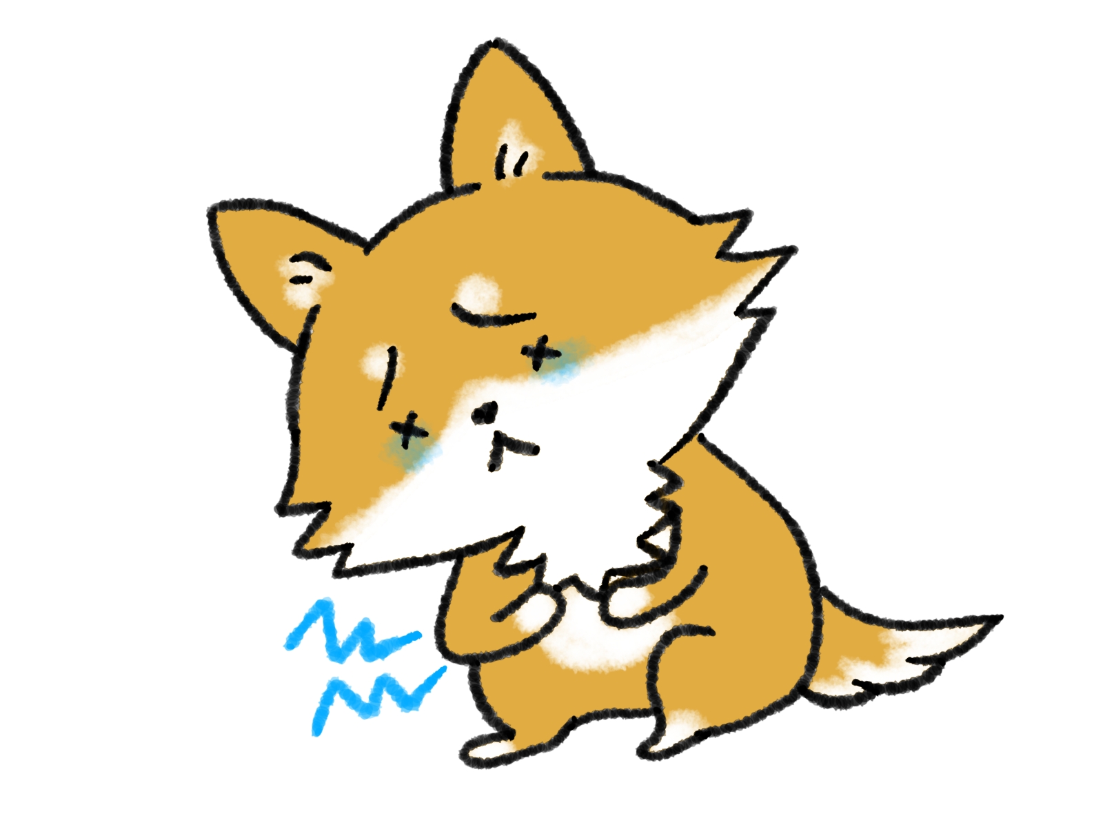 腹痛の犬
